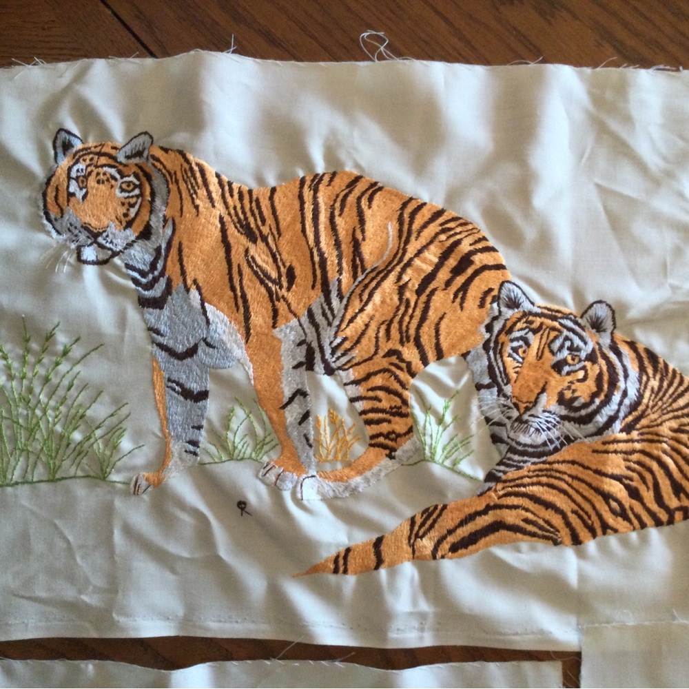 Embroidered Safari Fabric Panels